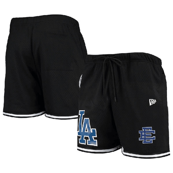 Men's Los Angeles Dodgers Black Mesh Shorts 001 - Click Image to Close